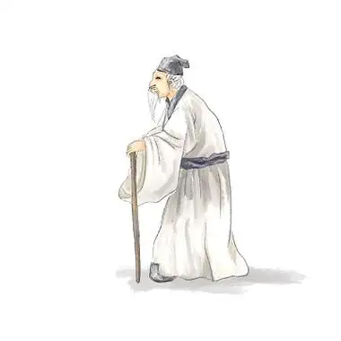 水彩重阳节古风老人元素