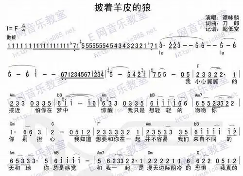 披着羊皮的狼-谭咏麟(简谱)