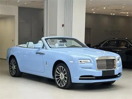劳斯莱斯曜影天堂蓝色高颜值敞篷跑车