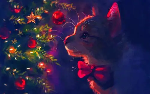 清新治愈的猫咪插画