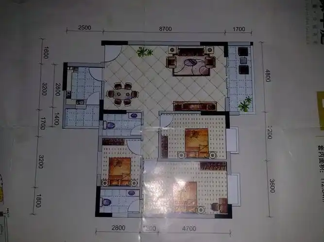 惠州东森华庭2居/2室1厅1卫 75平米 户型图