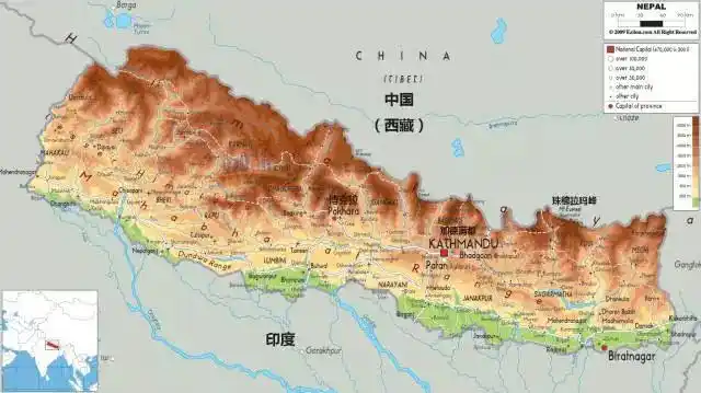 还碰撞出了世界之巅—— 喜马拉雅山,尼泊尔北部就是喜马拉雅中段南麓