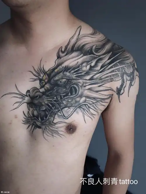 过肩龙_纹身图案手稿图片_ll的纹身作品集