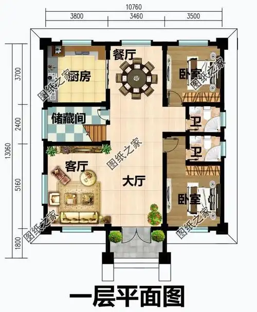 别墅一层户型图展示