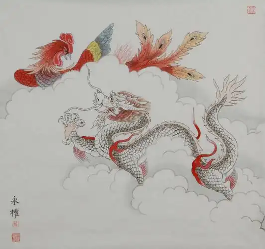 龙凤是中华民族在远古尊崇的图腾形象,史中有"龙为瑞兽,凤为神禽"之称