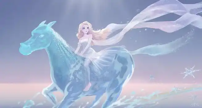 冰雪奇缘2#细化了骑马而来的elsa,除不允许商用外,大家都可以自取