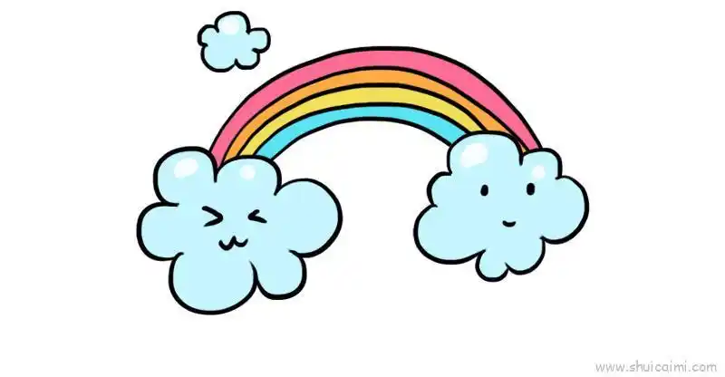 云朵彩虹儿童画怎么画云朵彩虹简笔画画法