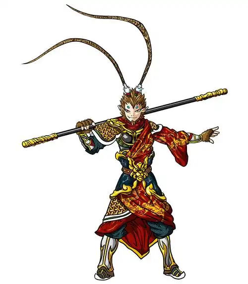 原创作品插画创作习作孙悟空卡通人物馒头爱白糖ip参考是金鱼呢【semo