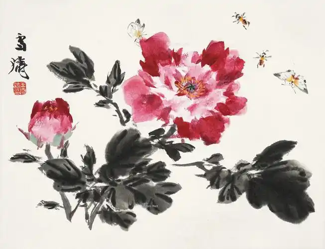 王雪涛 富贵牡丹 镜心