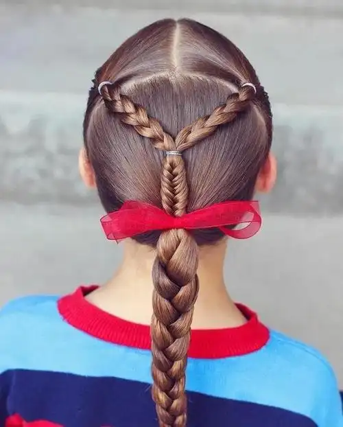 儿童中长发发型扎法(最新款小女孩好看的辫子编发发型)