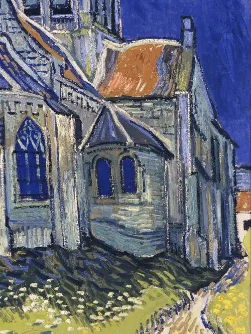 梵高奥维尔教堂创作背景细节笔触