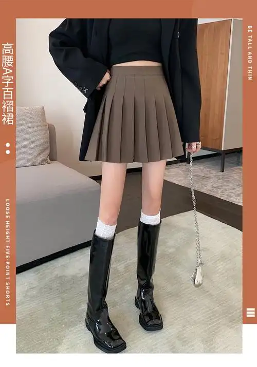 (加长 安全裤 拉链 纽扣)百褶裙jk制服裙子半身裙春夏季短裙秋冬 - 17