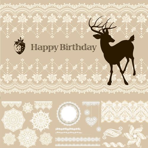 清新蕾丝矢量高清素材  日系圆形蕾丝花纹圆形花边封面装饰素材