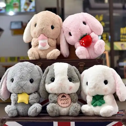 兔子毛绒玩具长耳朵垂耳兔公仔小白兔玩偶抱枕布娃娃送女生日礼物