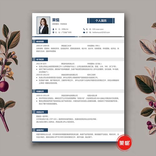 求职者找工作面试简历 word简历模板 应届生实习简历 简洁 jl0027