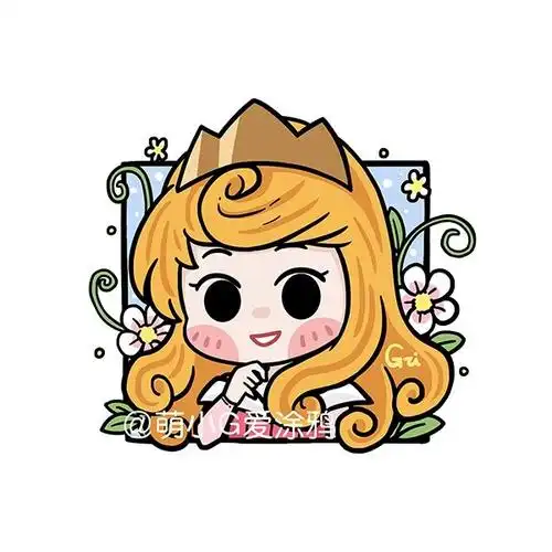 萌小g爱涂鸦睡美人爱洛公主q版头像