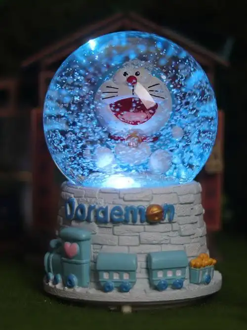 透明摆件水晶球圆球音乐八音盒发光八音玻璃盒梦幻生日女生