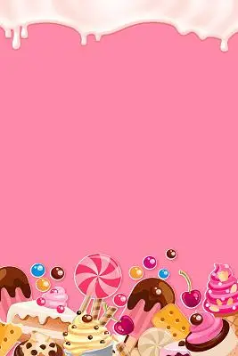 粉色简约卡通点心甜品甜点蛋糕冰淇淋棒棒糖海报背景甜品背景