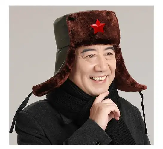 cfsc火车头帽帽子男东北雷锋帽军绿色爷爷棉帽子冬天老人火车头老式