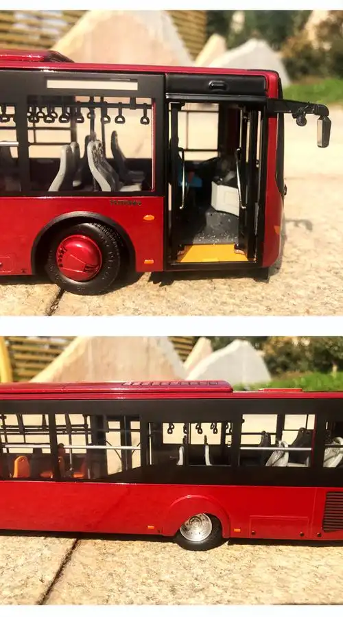 1:42宇通客车公交巴士zk6128hgk低地板 合金 公交车汽车模型 宇通zk