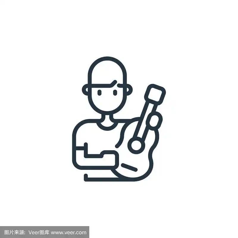 吉他手可编辑的笔触.