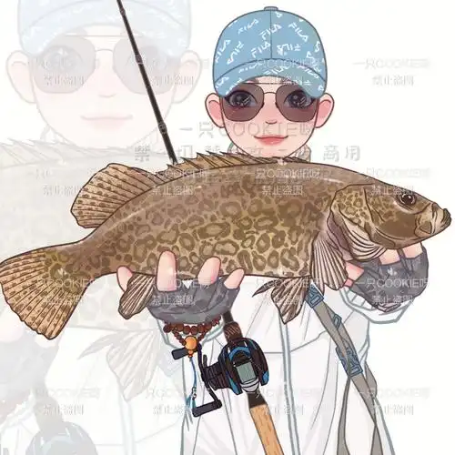 手绘卡通头像分享路亚鳜鱼钓鱼人