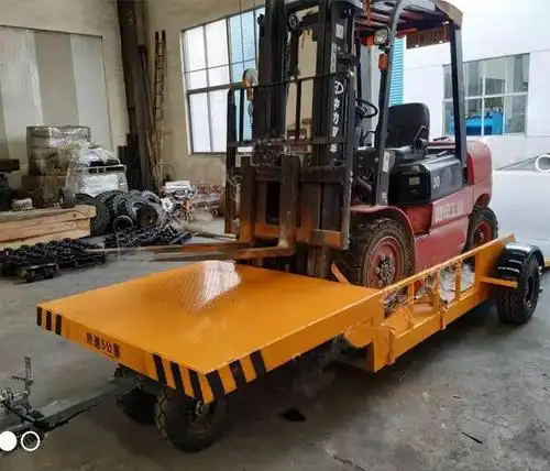 厂家定制各种工具车上叉车用平板车运输叉车压路机专用平板拖车
