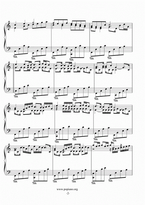 钢琴谱卡农c调pdf7页