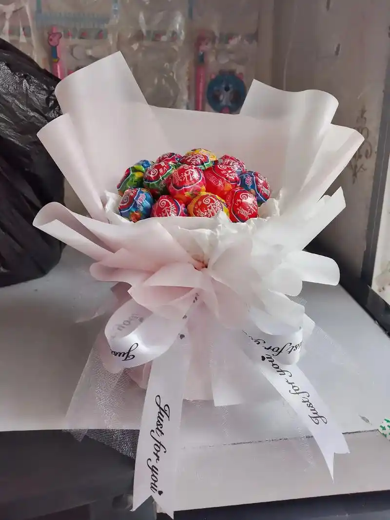 手工丝带玫瑰棒棒糖