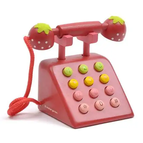 mother gardon 木制仿真电话机玩具 宝宝打电话过家家玩具