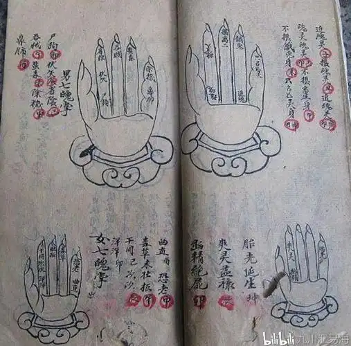 道教掌诀手抄本《聚墰掌》