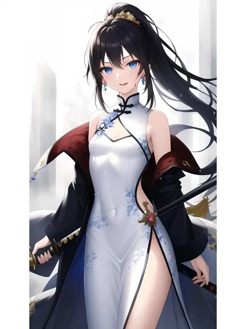 中式古代侠客风女子,动漫二次元绘画人物