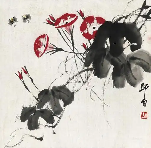 2697 牵牛花 立轴 设色纸本