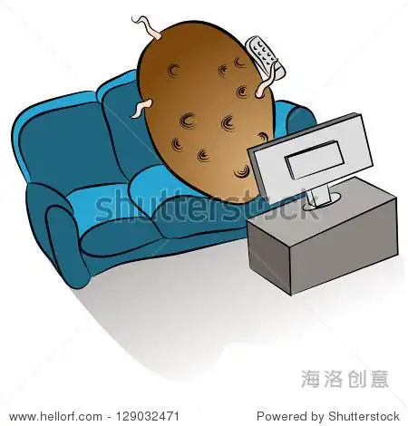 an image of a couch potato watching tv.