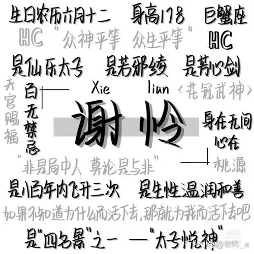 《天官赐福》谢怜×花城Ⅱmed手写背景图 "天官赐福,百无禁忌"