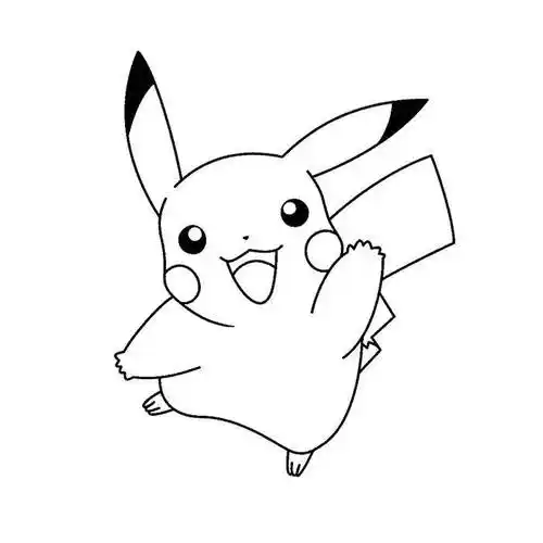 卡通皮卡丘简笔画 - 简单简笔画