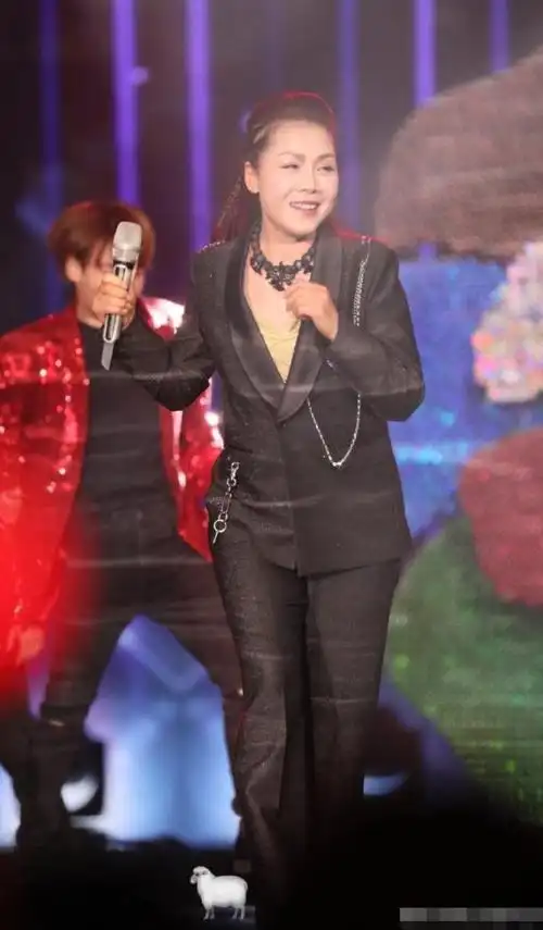 田震才是真冻龄穿西装配大背头亮相晚会现场53岁看起来像33岁