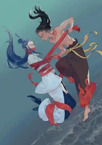 哪吒敖丙cp高清壁纸大全哪吒敖丙混天绫play手绘图片集