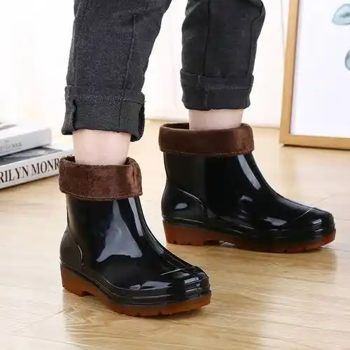 加厚牛筋底防水雨鞋男低帮水鞋男工地胶鞋雨靴短筒水靴厨房鞋防滑400