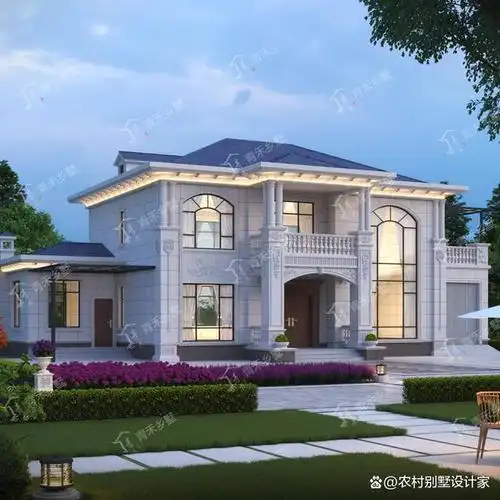 3款二层砖混农村自建房别墅图推荐,带车库和双厨房设计,超实用