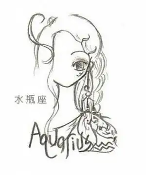 简笔画星座公主水瓶座