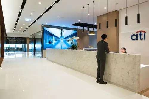 贸易公司前台装修效果图片