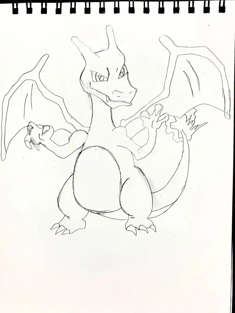 喷火龙 简笔画😄