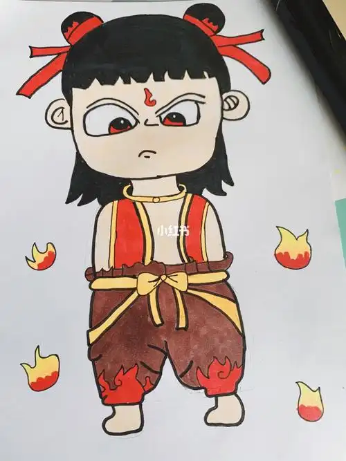 小哪吒简笔画超可爱哈哈