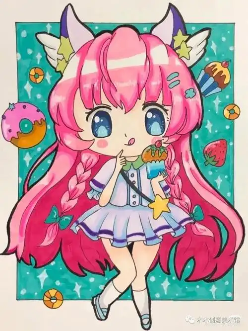 教大家画动漫人物简笔画(8张q版动漫人物-可爱的男生女生马克笔设计