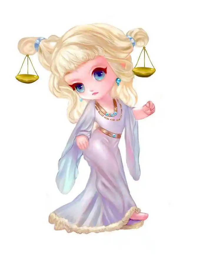 卡通插图风格十二星座之天秤座png免抠图片