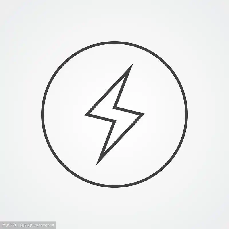 闪电轮廓符号黑色的白色背景