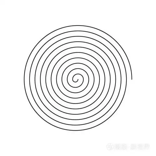 矢量简单线条艺术直线螺旋图标黑白