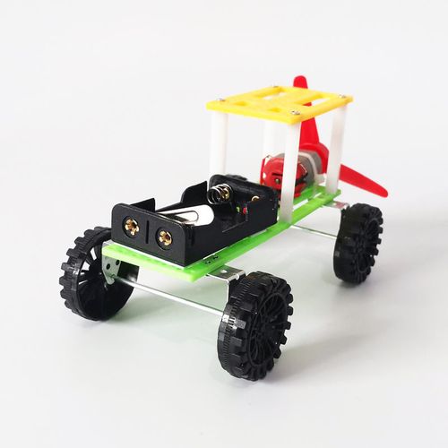 diy科学小手工科技制作小发明风力越野车拼装小车电动马达教具