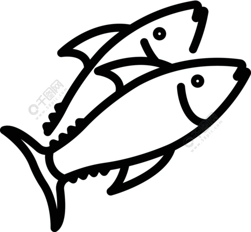 希腊海水鱼图标大纲希腊海鱼矢量图标在白色背景上孤立